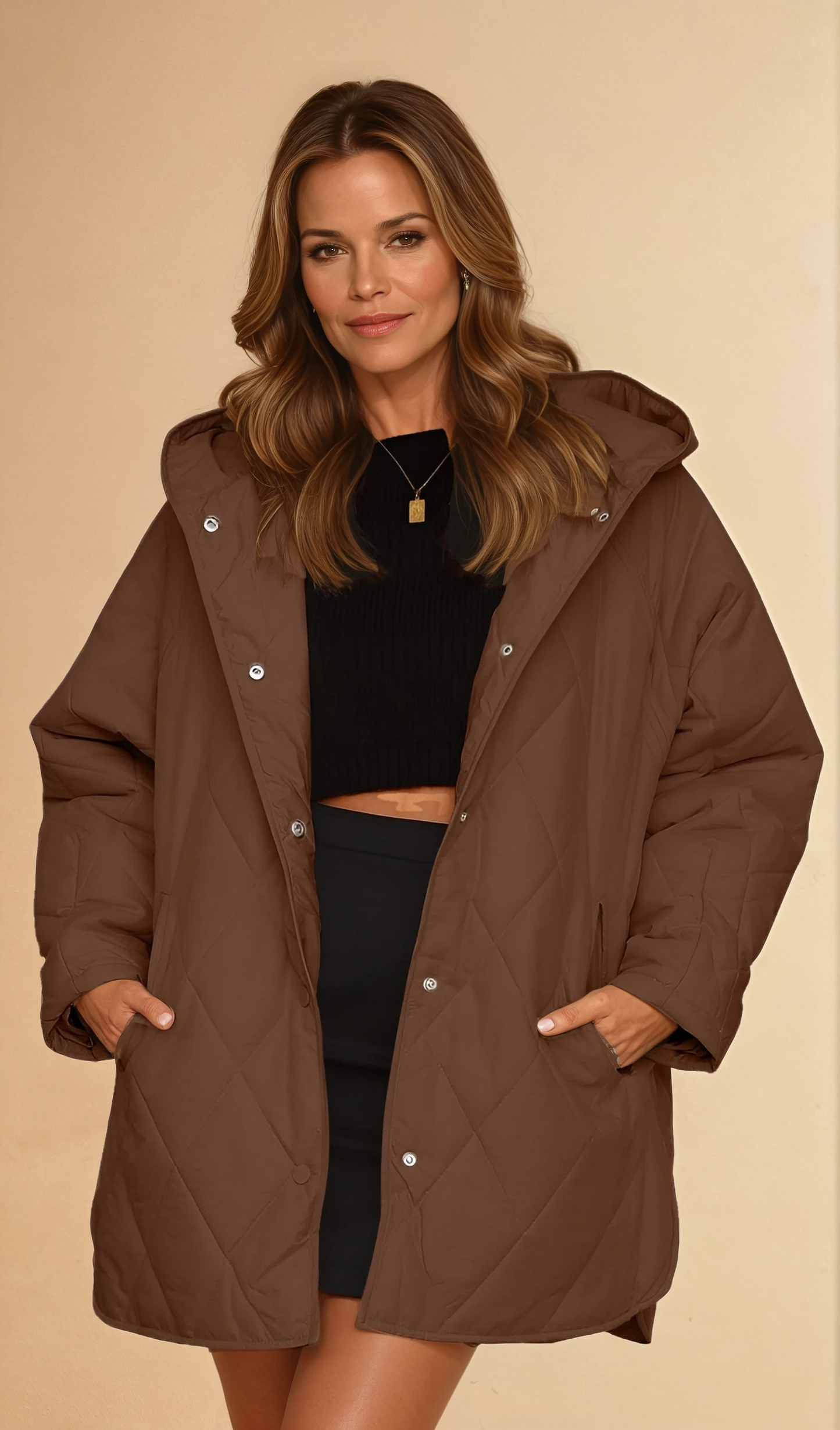 Missklara Diamant-Steppjacke mit Kapuze