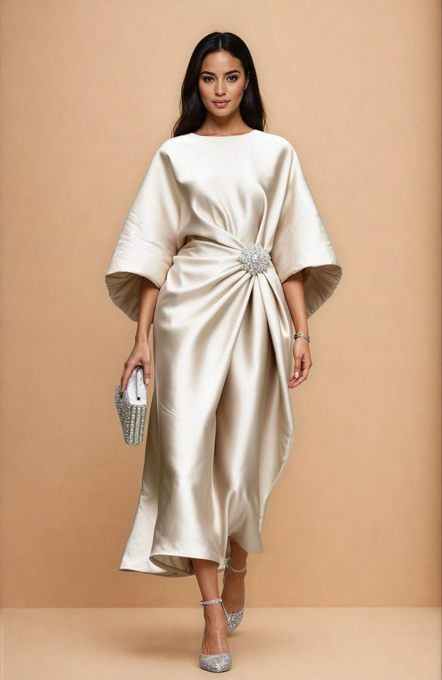 Missklara Elegantes Maxikleid Annalena Kaki