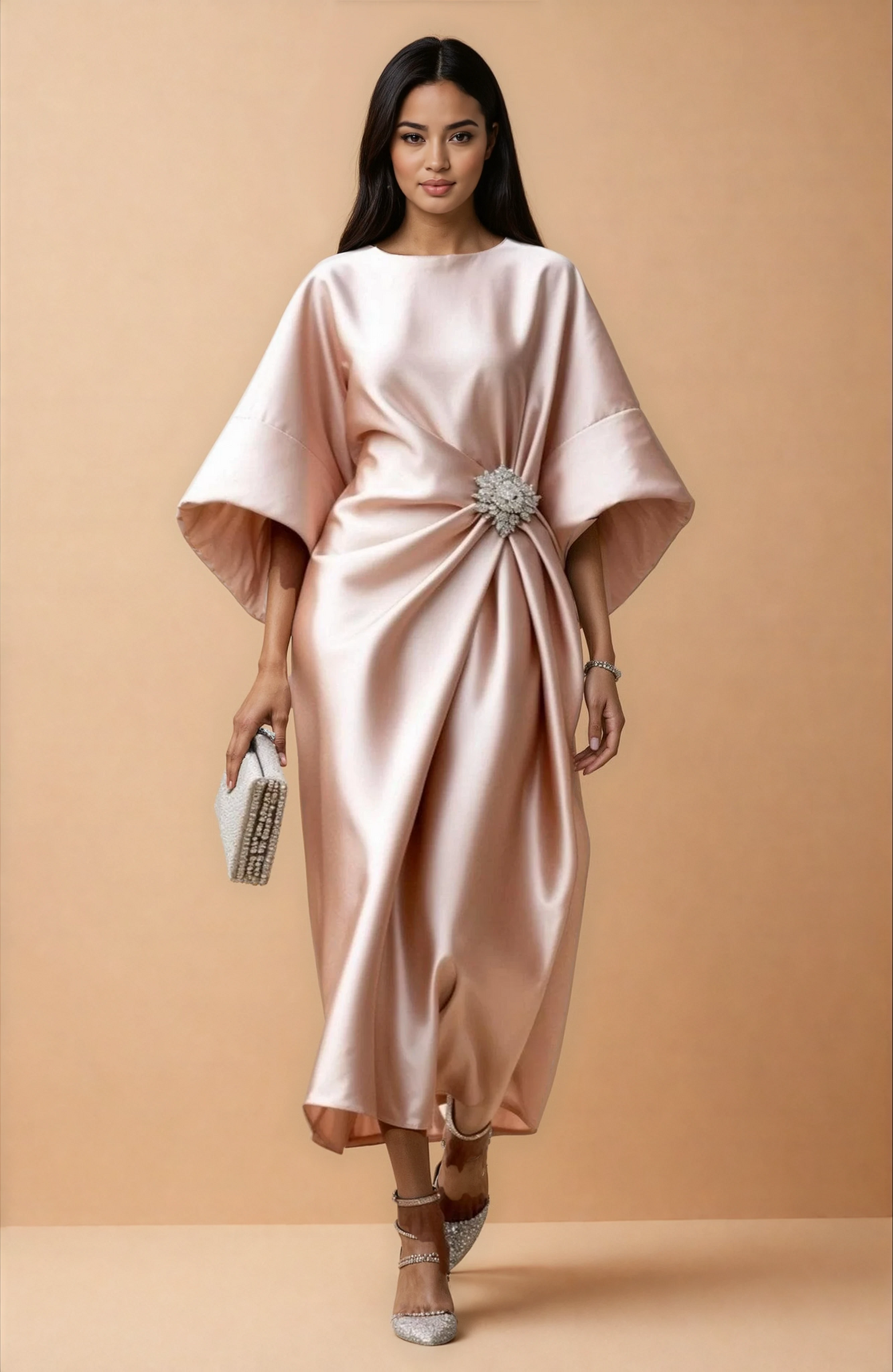 Missklara Elegantes Maxikleid Annalena Beige