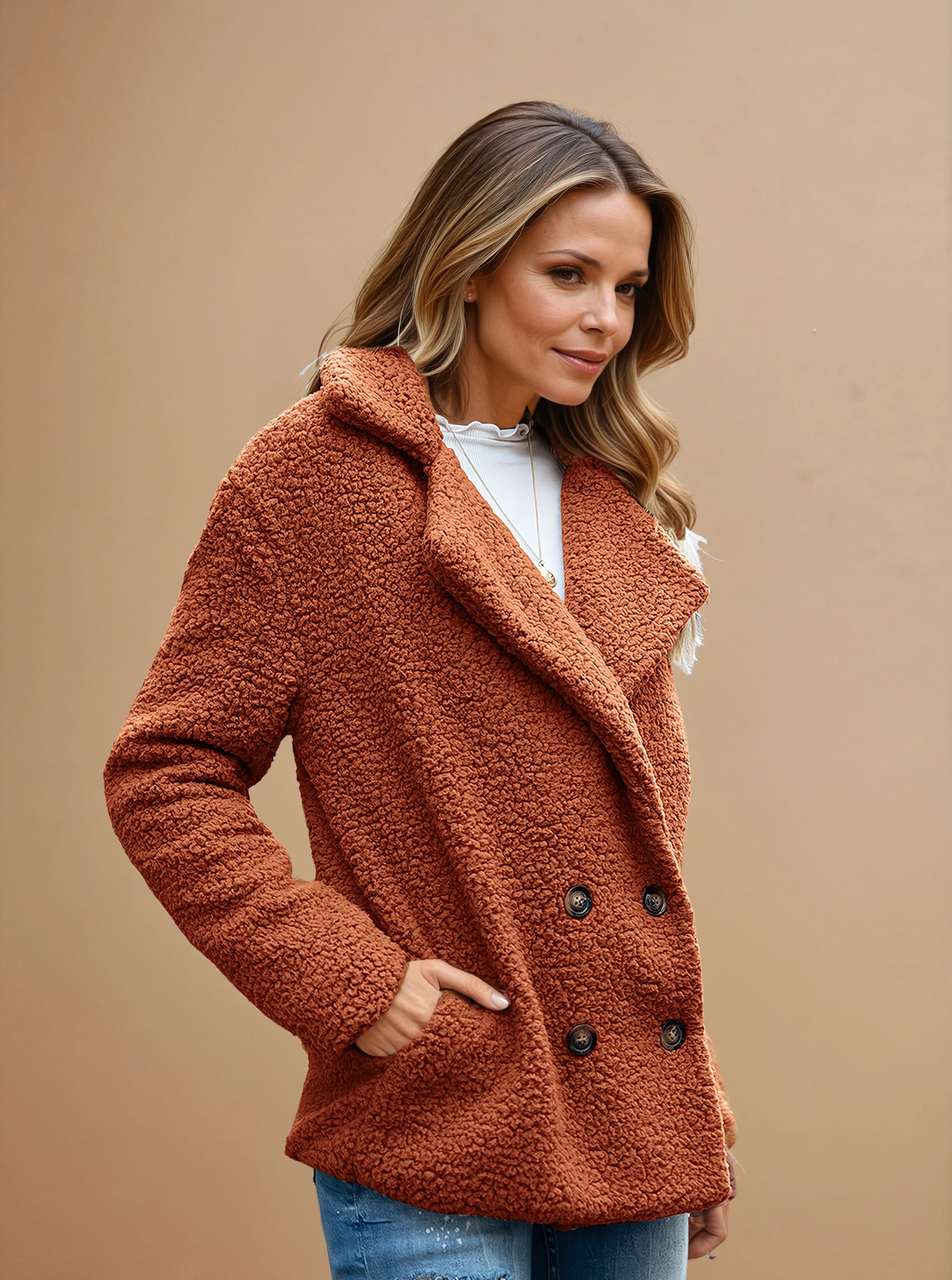 Missklara Flauschige Oversize-Capejacke