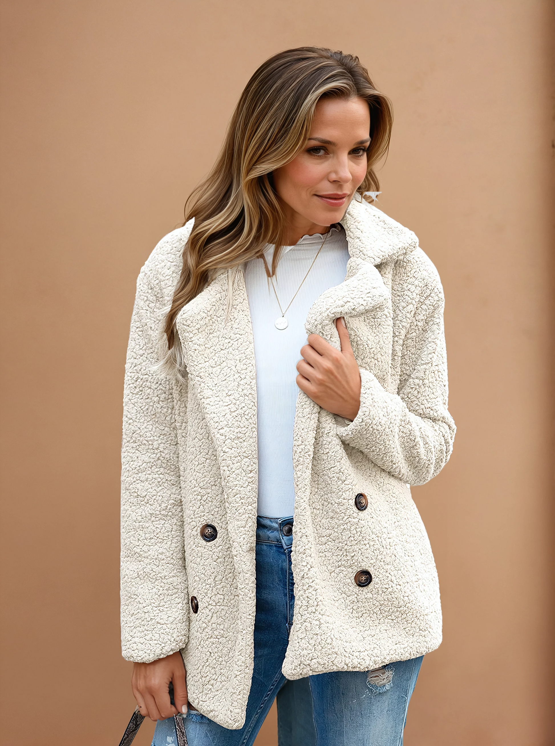 Missklara Flauschige Oversize-Capejacke