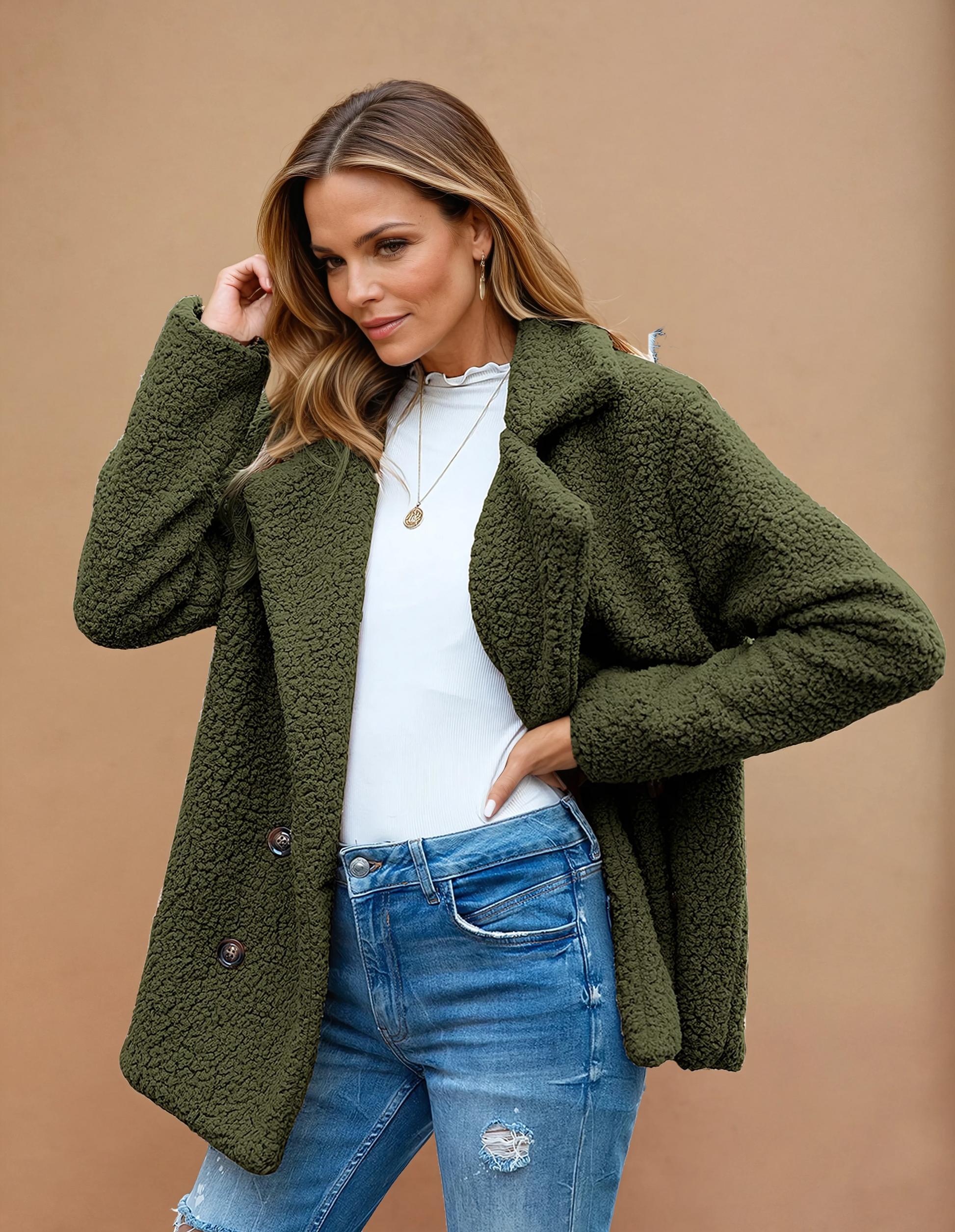 Missklara Flauschige Oversize-Capejacke