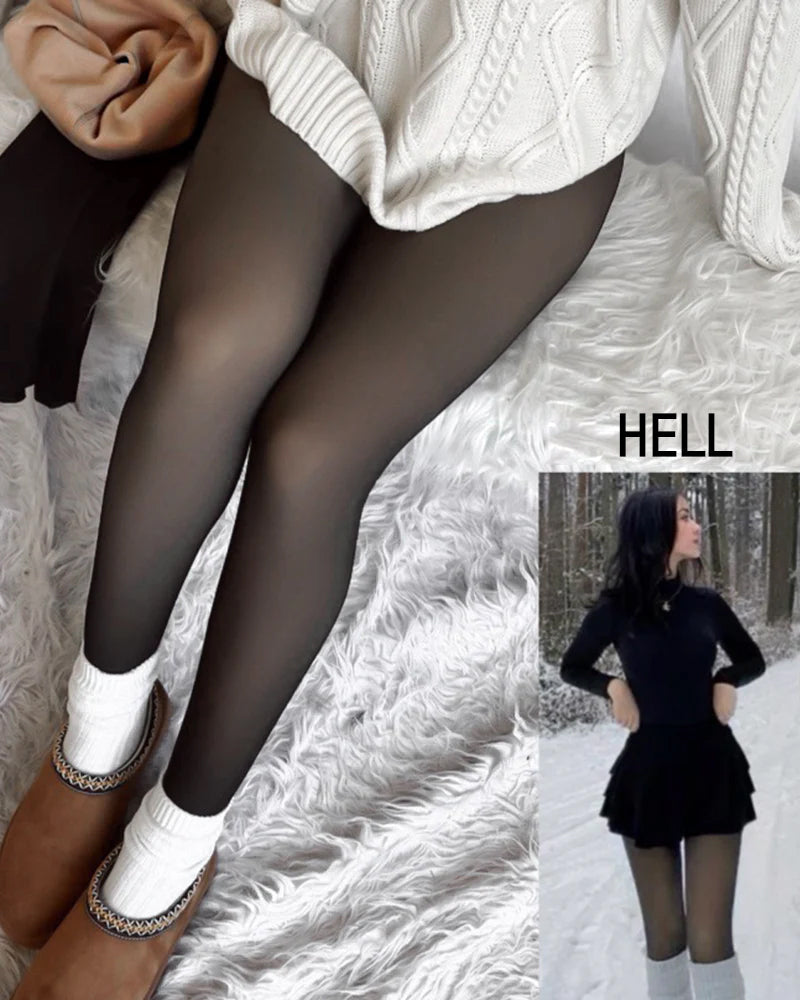 Missklara - Transparente, fleece gefütterte Strumpfhose