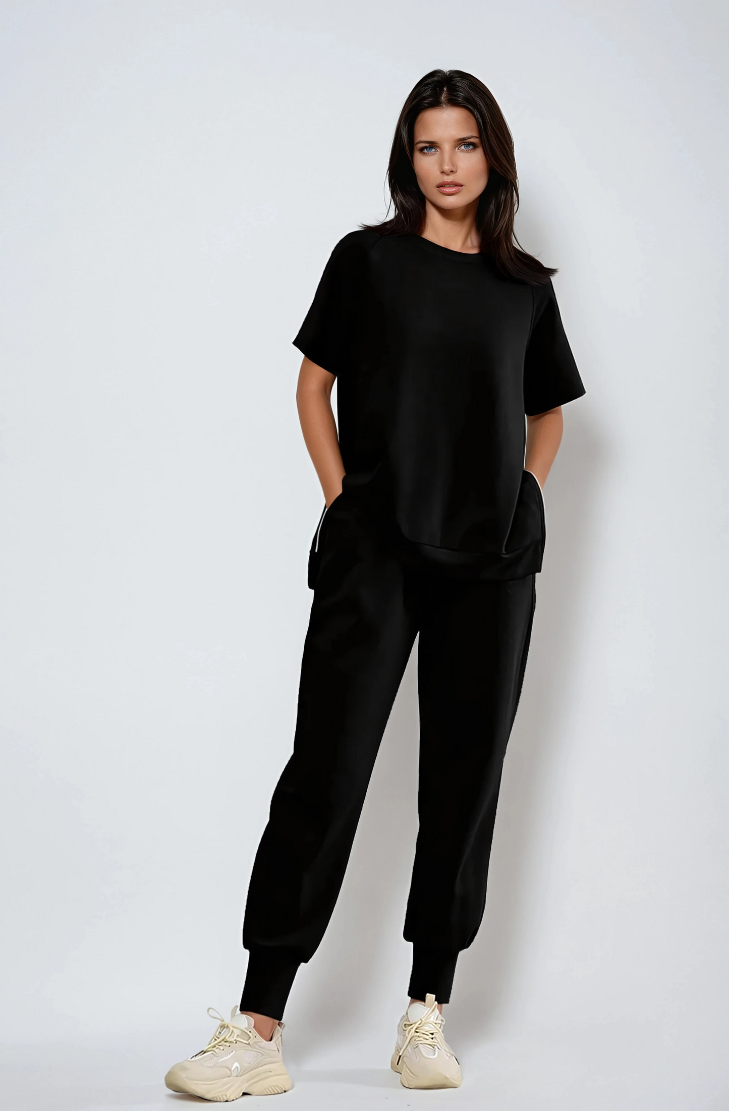 2-teiliges Lounge-Set aus Pullover und Hose mit Reißverschlussschlitzen