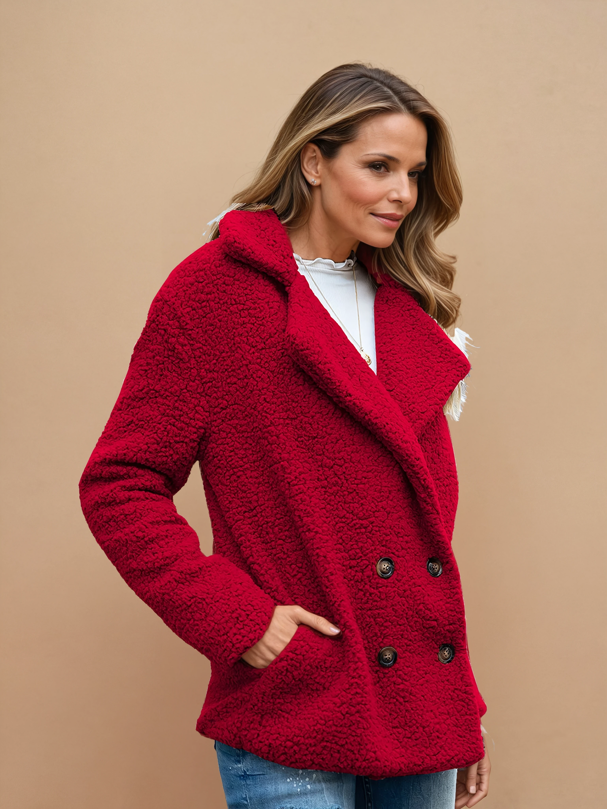 Missklara Flauschige Oversize-Capejacke