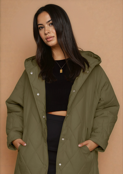 Missklara Diamant-Steppjacke mit Kapuze