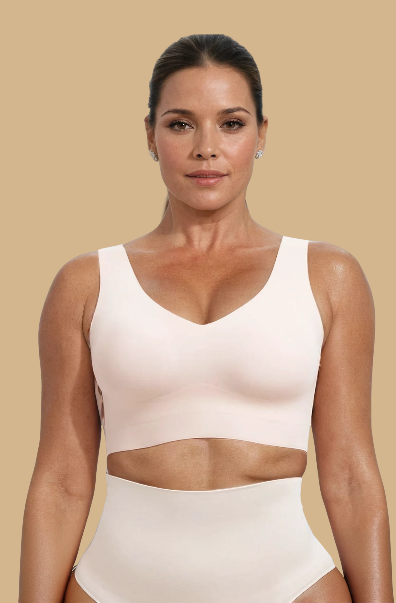 MissKlara MagicEraser V-Ausschnitt-Tank-BH Beige