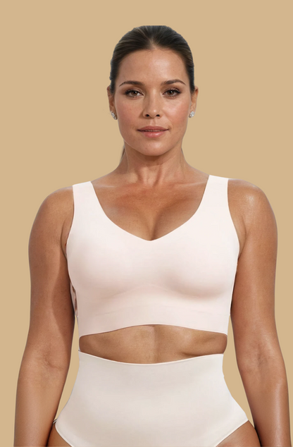 MissKlara MagicEraser V-Ausschnitt-Tank-BH Beige