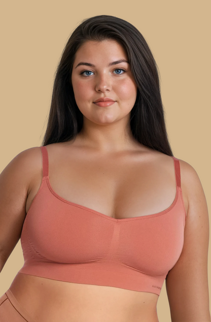 MissKlara SmoothingSeamless Drahtloser Scoop-BH Terracotta