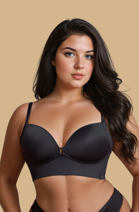 MissKlara 360Support Drahtloser Plunge-BH Zwart