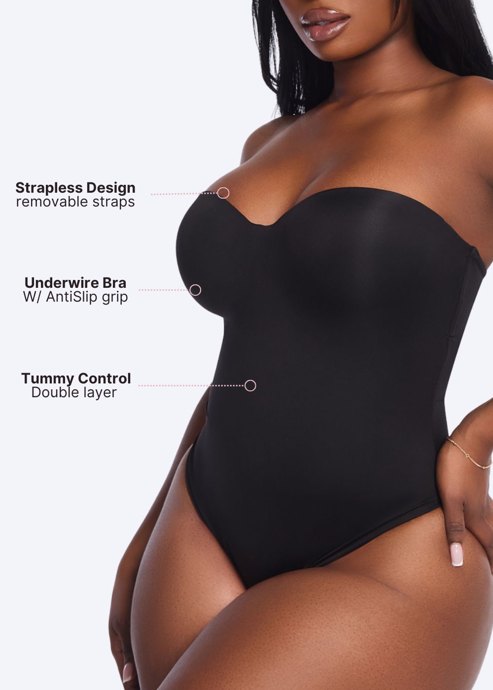 MissKlara BraSculpt Trägerloser Bodysuit String