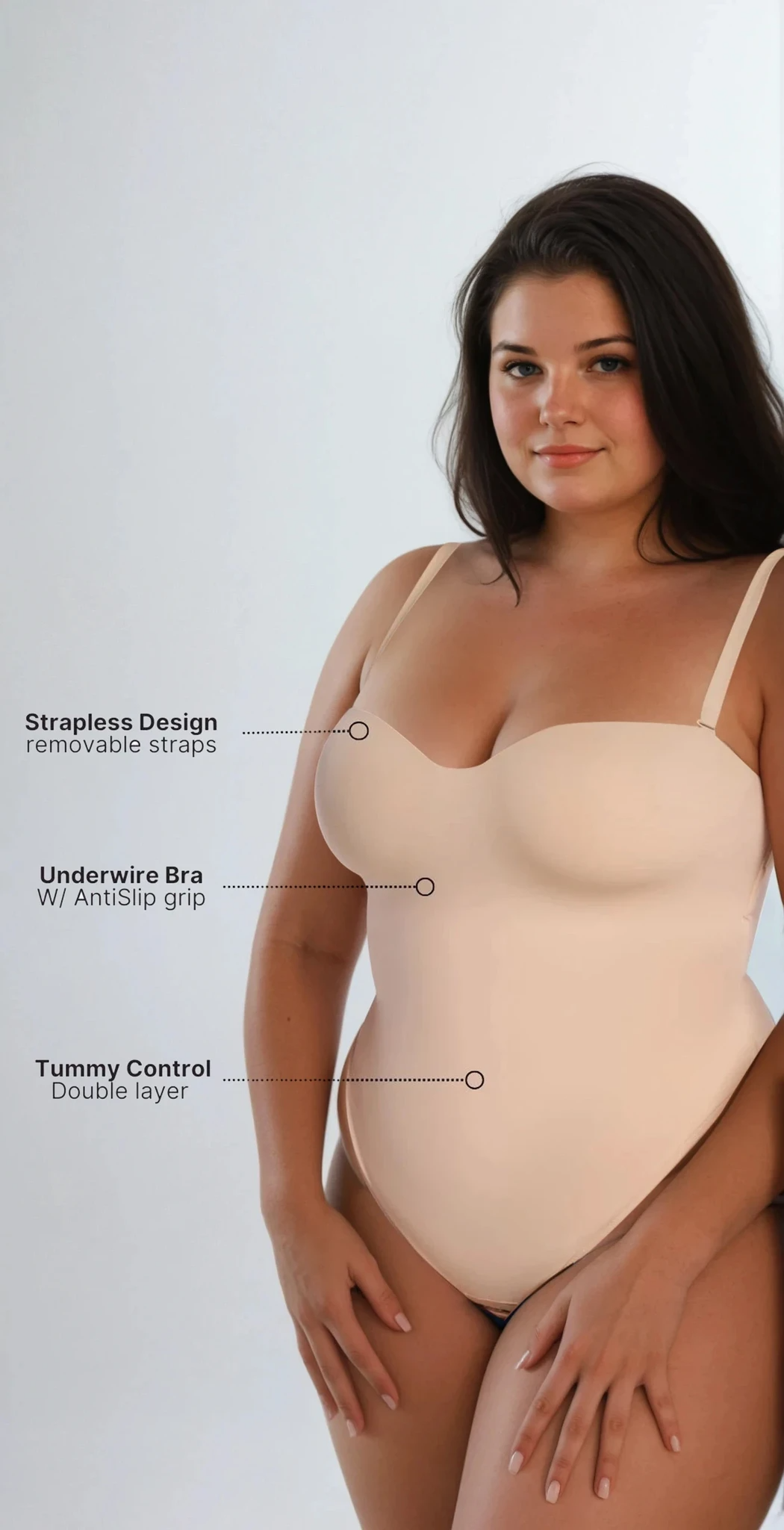 MissKlara BraSculpt Trägerloser Bodysuit String