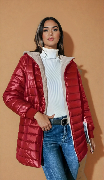 Missklara Kuschelige Winterjacke Rot