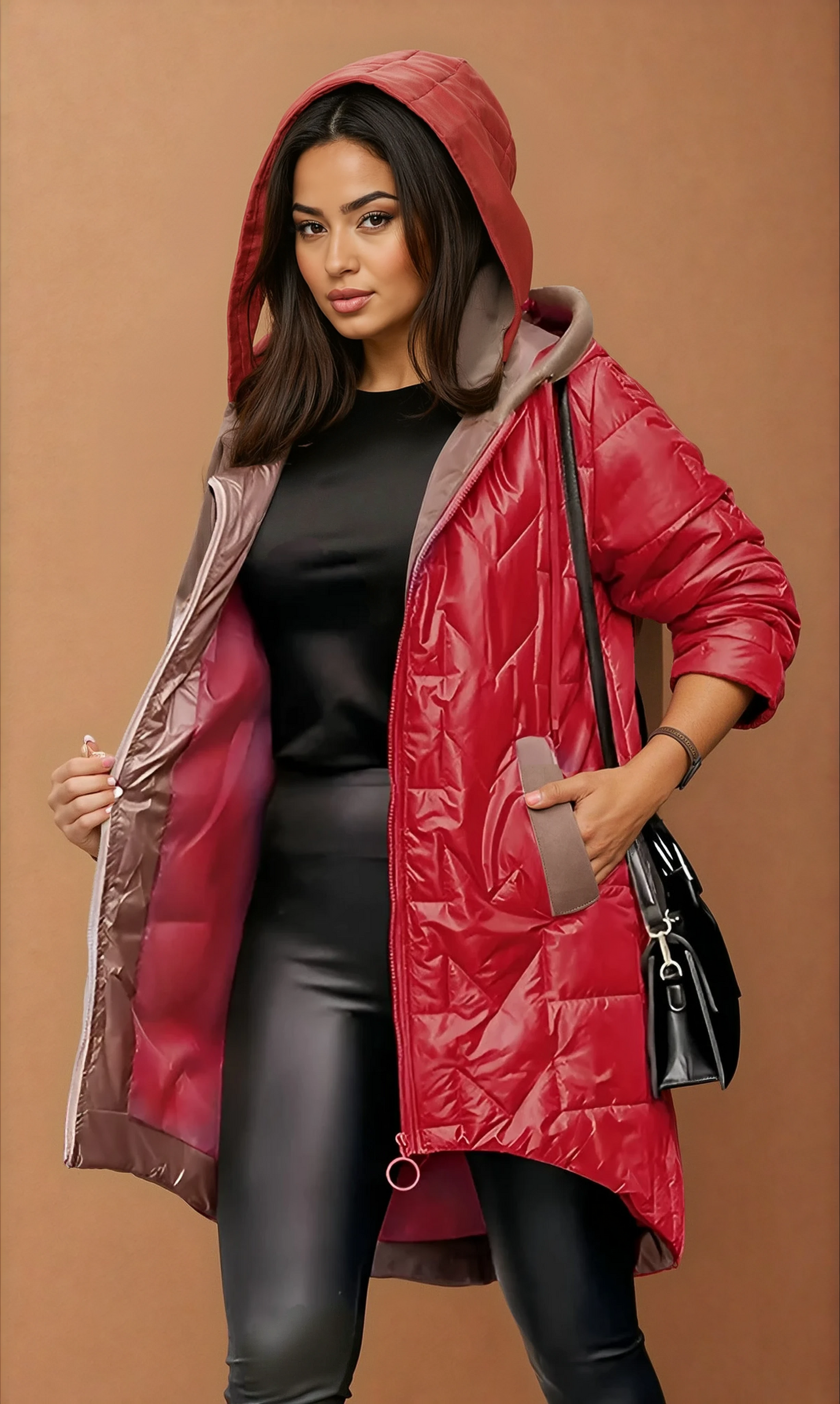 Missklara Kapuzenjacke mit langen Ärmeln Rot