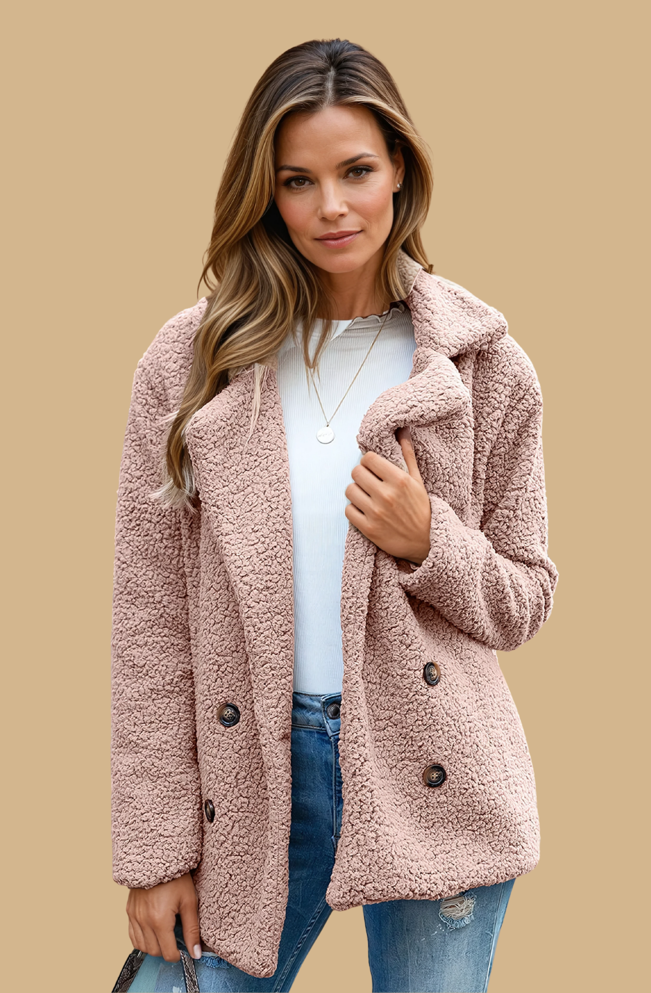 Missklara Flauschige Oversize-Capejacke