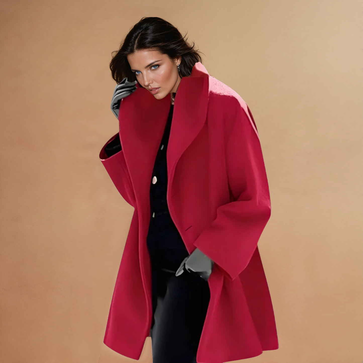 Missklara Winddichte Wolljacke Rot