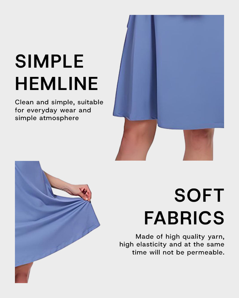 Missklara Lässiges T-Shirt-Kleid mit V-Ausschnitt und Taschen