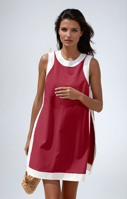 Missklara Minimalist Colorblock Set Winered