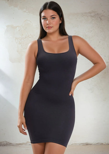 SnatchedKnit Tank-Minikleid Black