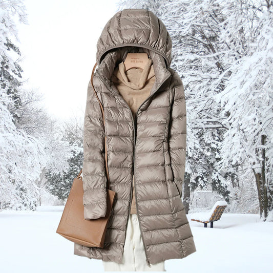 Missklara Lange, isolierte Winterjacke Beige