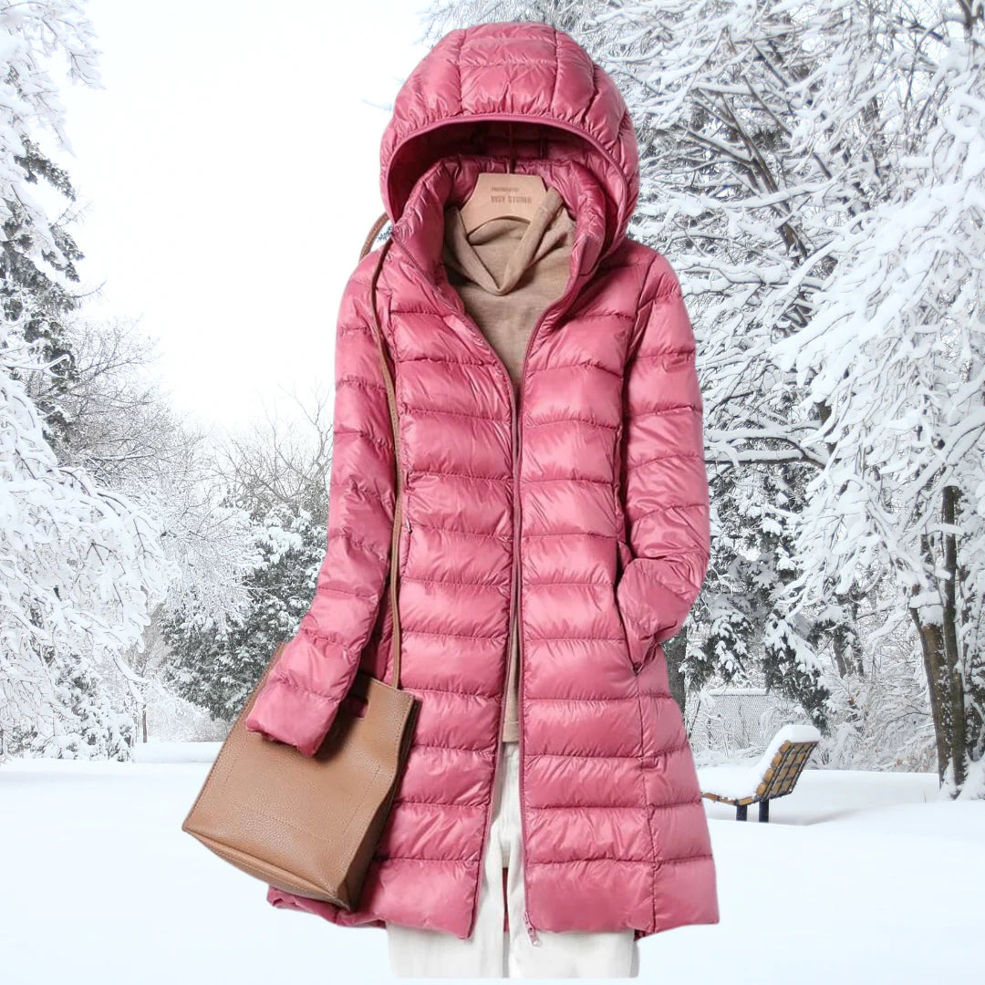 Missklara Lange, isolierte Winterjacke Rose