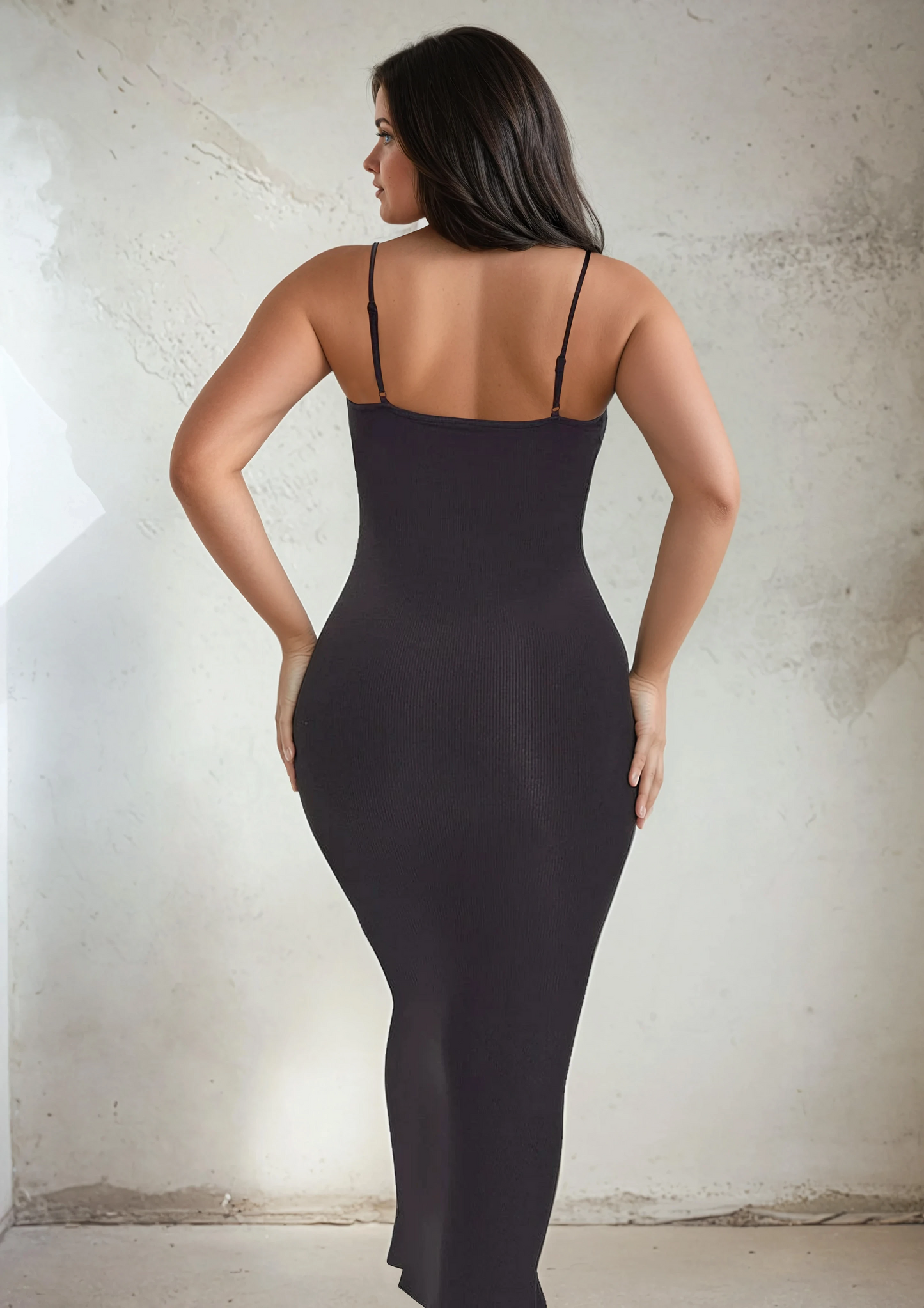 SecretSculpt Spaghetti-Träger-Midi-Kleid