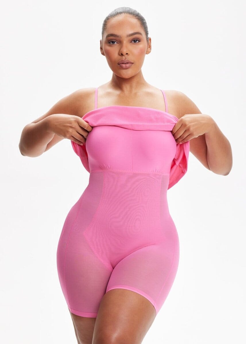 SecretSculpt Spaghetti-Träger-Midi-Kleid