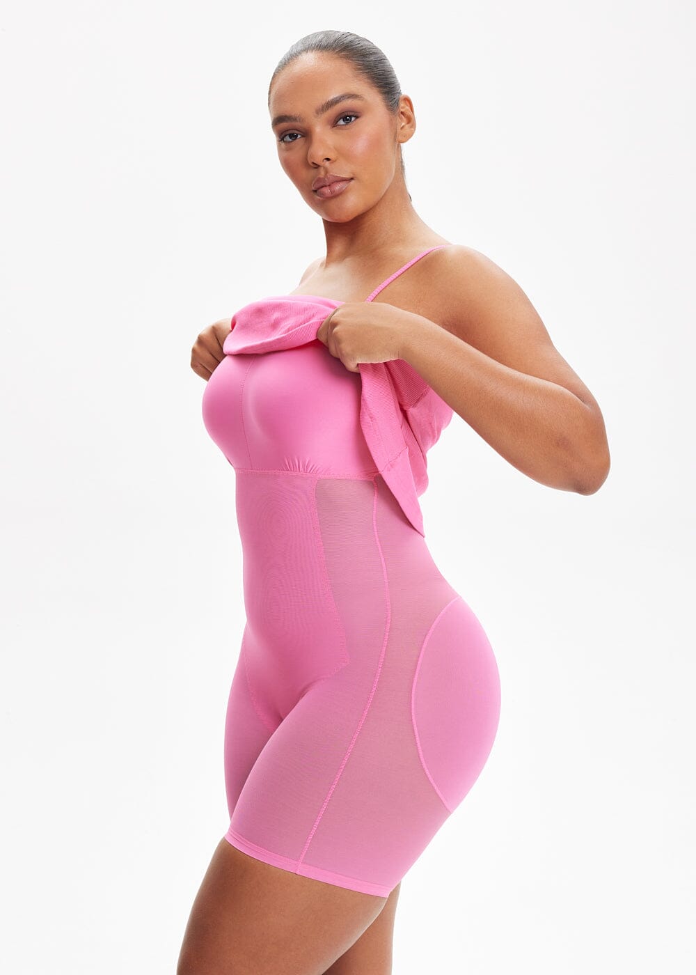 SecretSculpt Spaghetti-Träger-Midi-Kleid