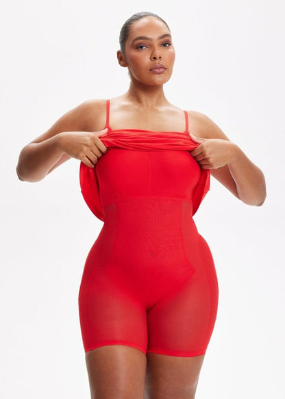 SecretSculpt Spaghetti-Träger-Midi-Kleid