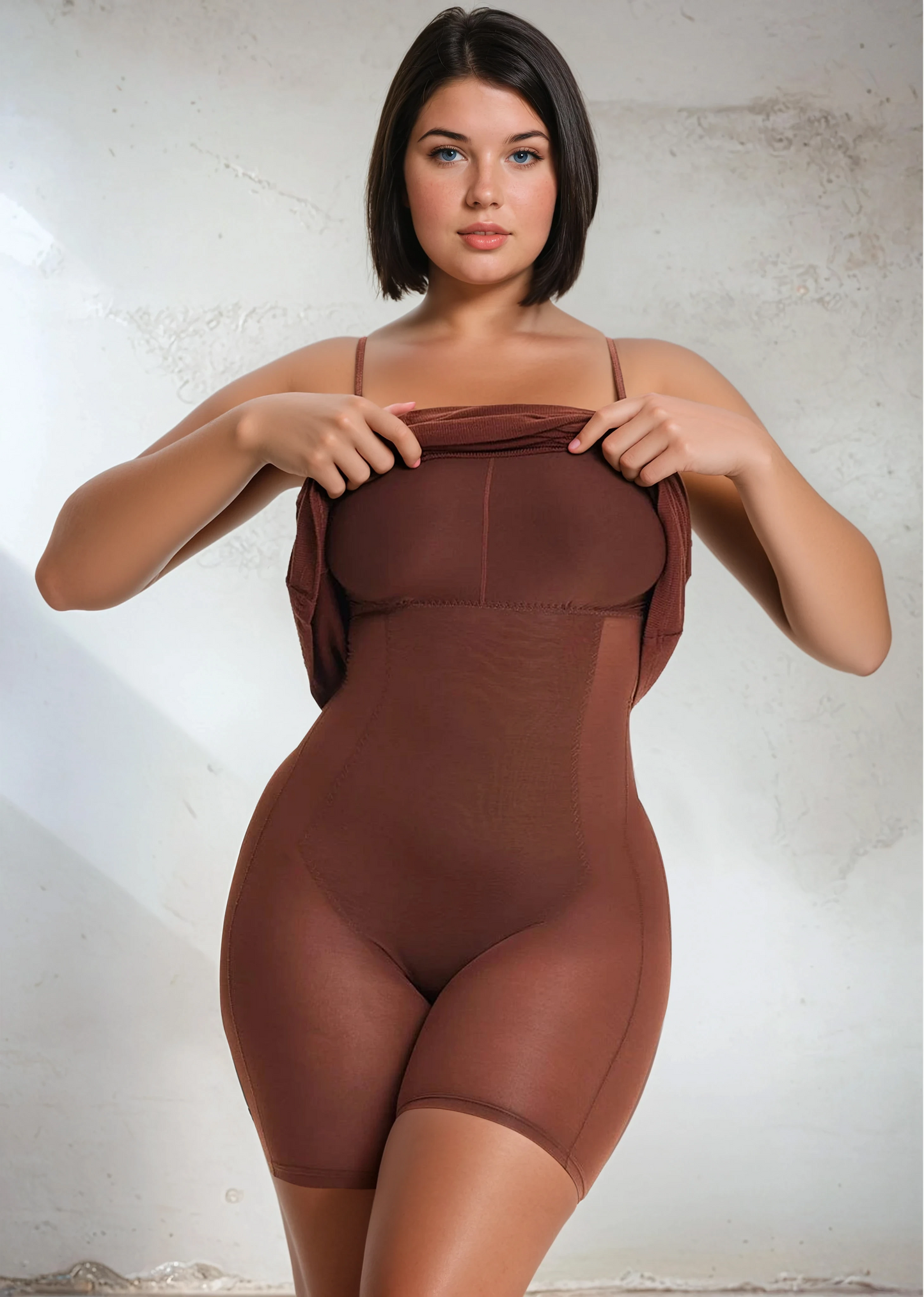 SecretSculpt Spaghetti-Träger-Midi-Kleid