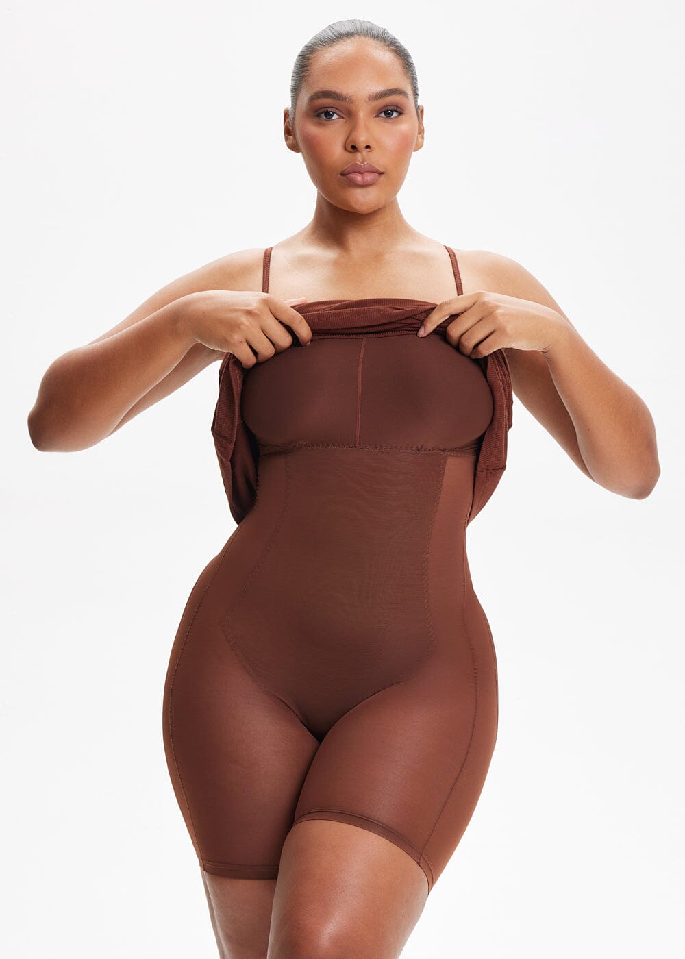 SecretSculpt Spaghetti-Träger-Midi-Kleid