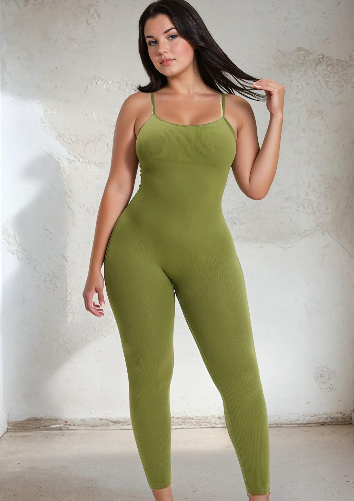 SnatchedKnit Nahtloser Overall Green