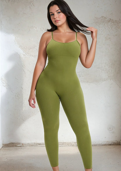 SnatchedKnit Nahtloser Overall Green
