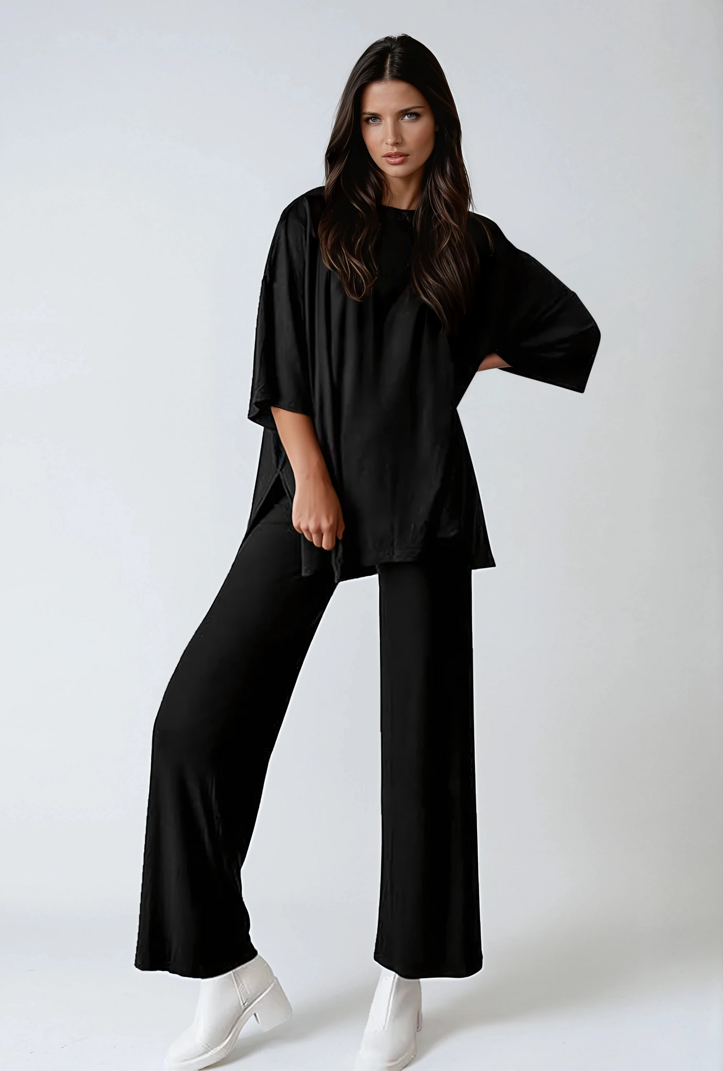 Missklara Lounge-Set mit weitem Bein und Schlitz Black