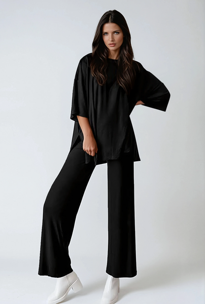 Missklara Lounge-Set mit weitem Bein und Schlitz Black