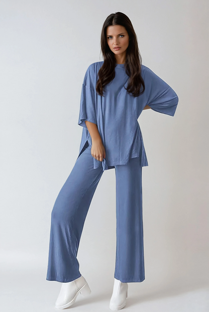 Missklara Lounge-Set mit weitem Bein und Schlitz Blue