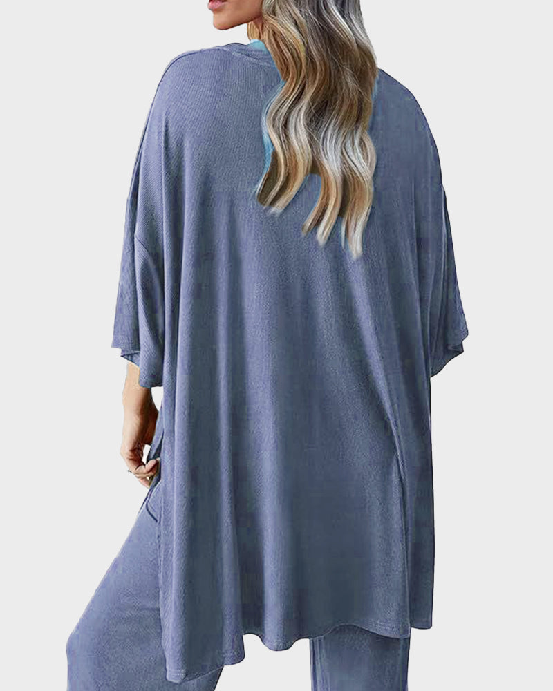 Missklara Lounge-Set mit weitem Bein und Schlitz