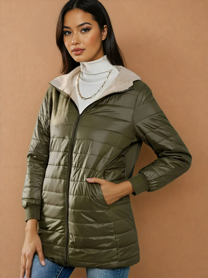 Missklara Kuschelige Winterjacke Grün