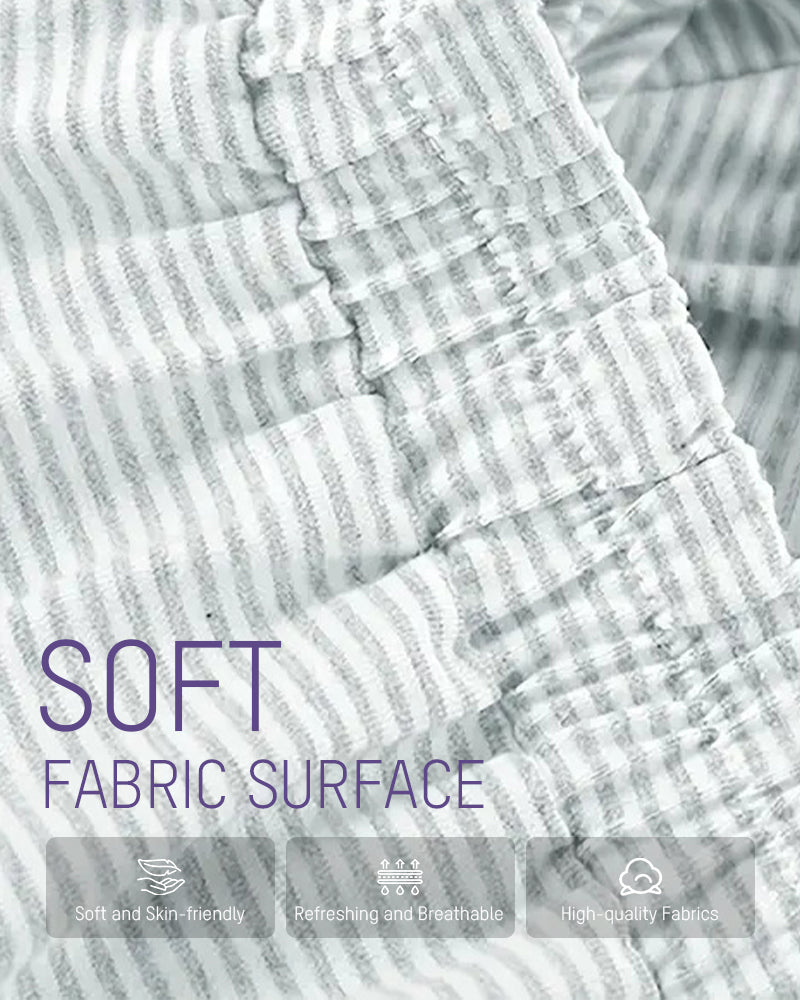 Missklara Gestreiftes zweiteiliges Pyjama-Set mit T-Shirt und Split-Shorts