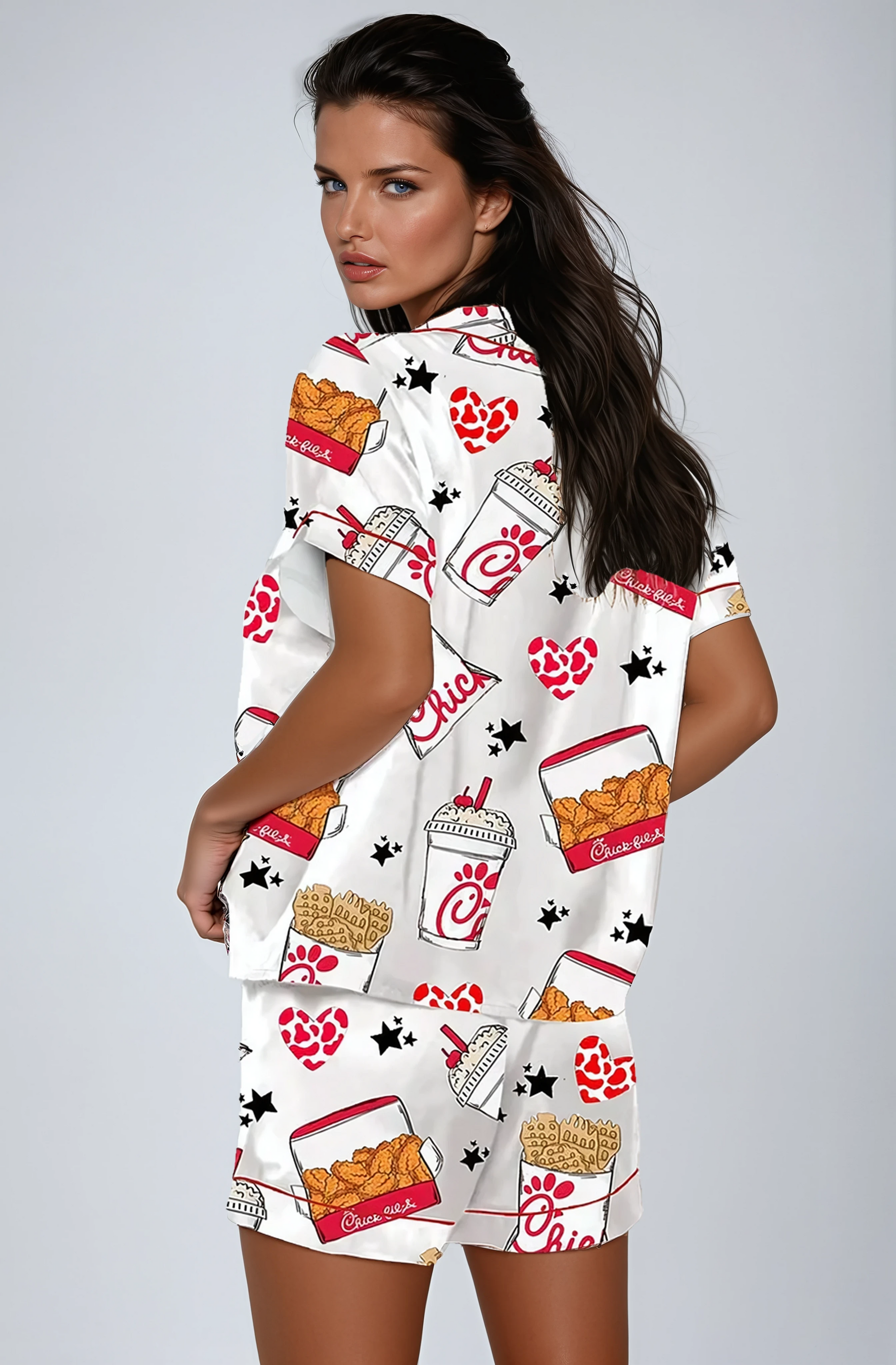 MissKlara Huhn Print Satin-Set